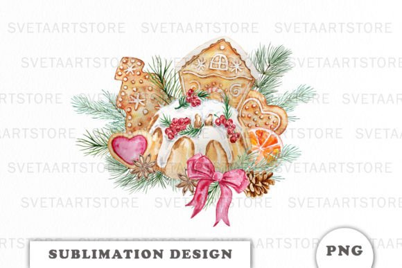Christmas Gingerbread Sublimation Design