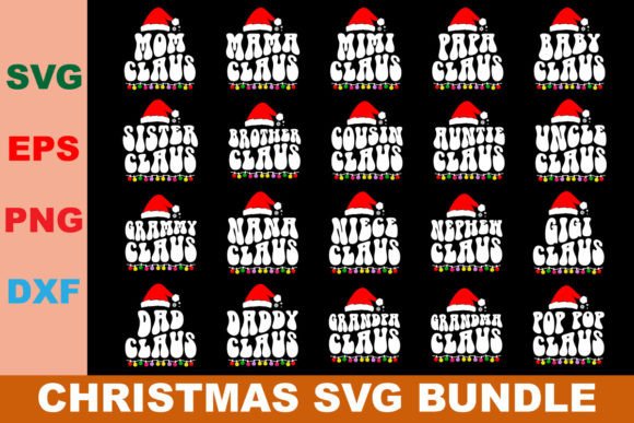 Family Christmas SVG Bundle, Santa Claus