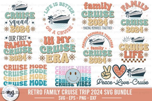 Family Cruise 2024 Retro SVG Bundle