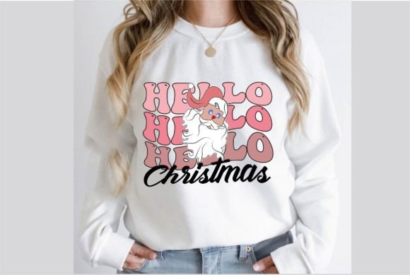 Hello Hello Hello Christmas Retro Design